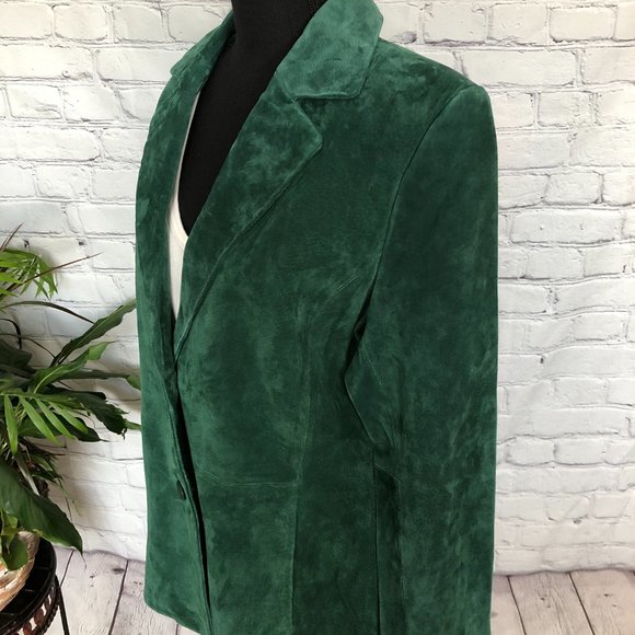 SIENNA Leather Suede Jacket Blazer Green NWOT 14 - Picture 7 of 13
